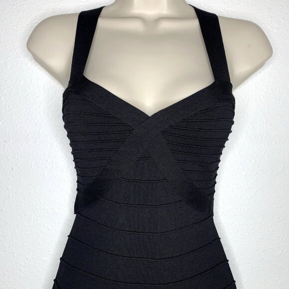 Forever 21 Black CAGE BANDAGE DRESS Strappy Racerback Bodycon S Alt Metal Whimsy - Picture 6 of 6